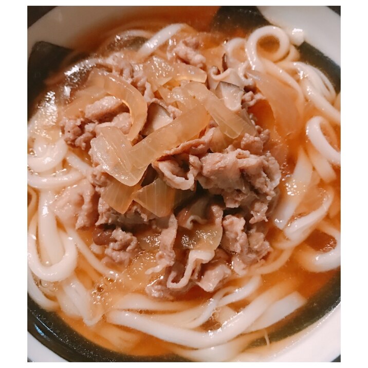 節約！豚肉うどん♪